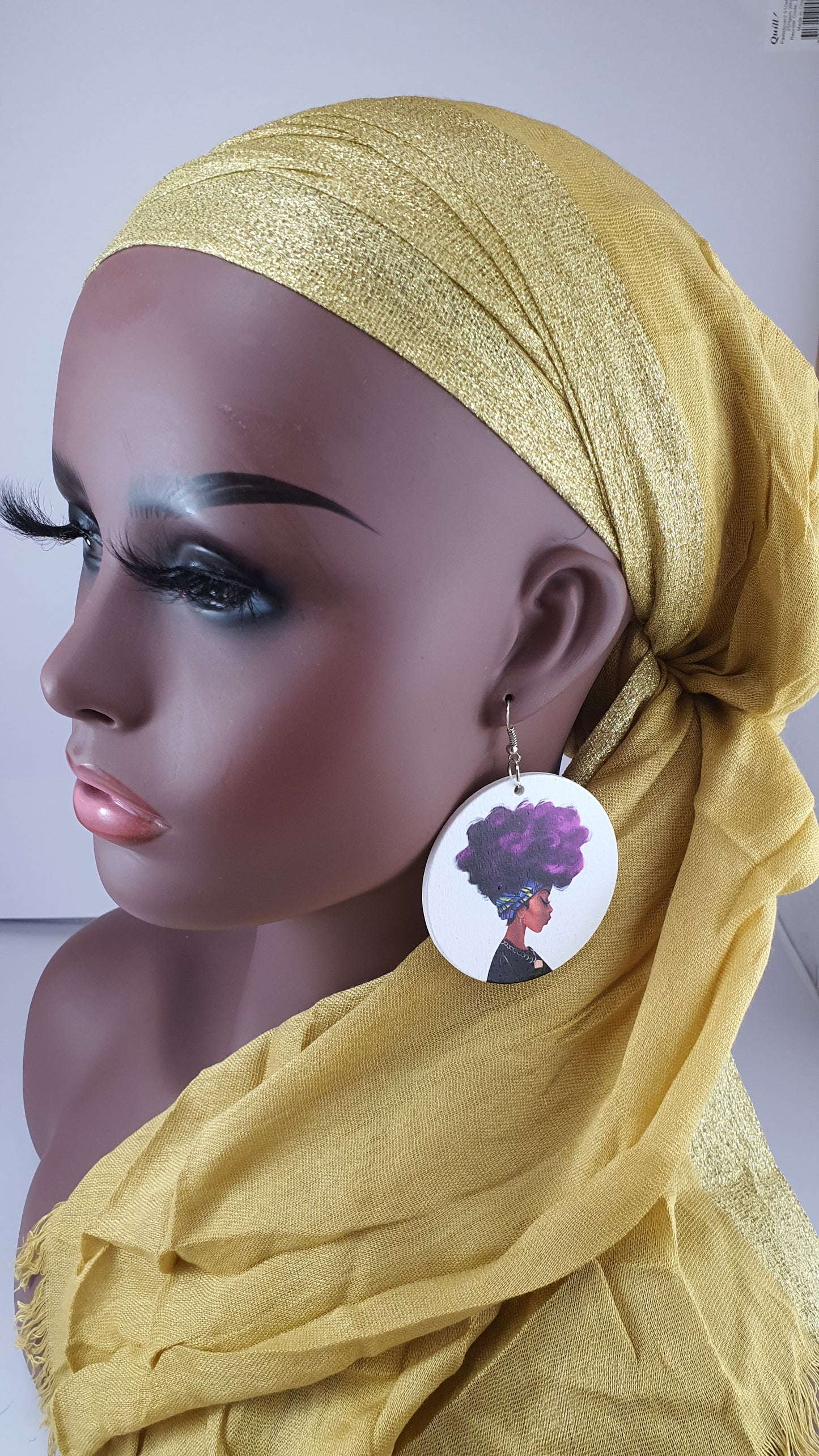 Afro Woonden Drop Earring