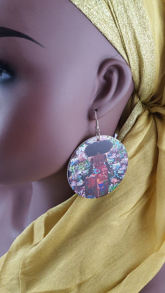 African Earrings, DIVA Earrings, Ethnic Earrings, Afrocentric Earrings, Statement Earrings, Gift for Girlfriend, Wooden African Earrings