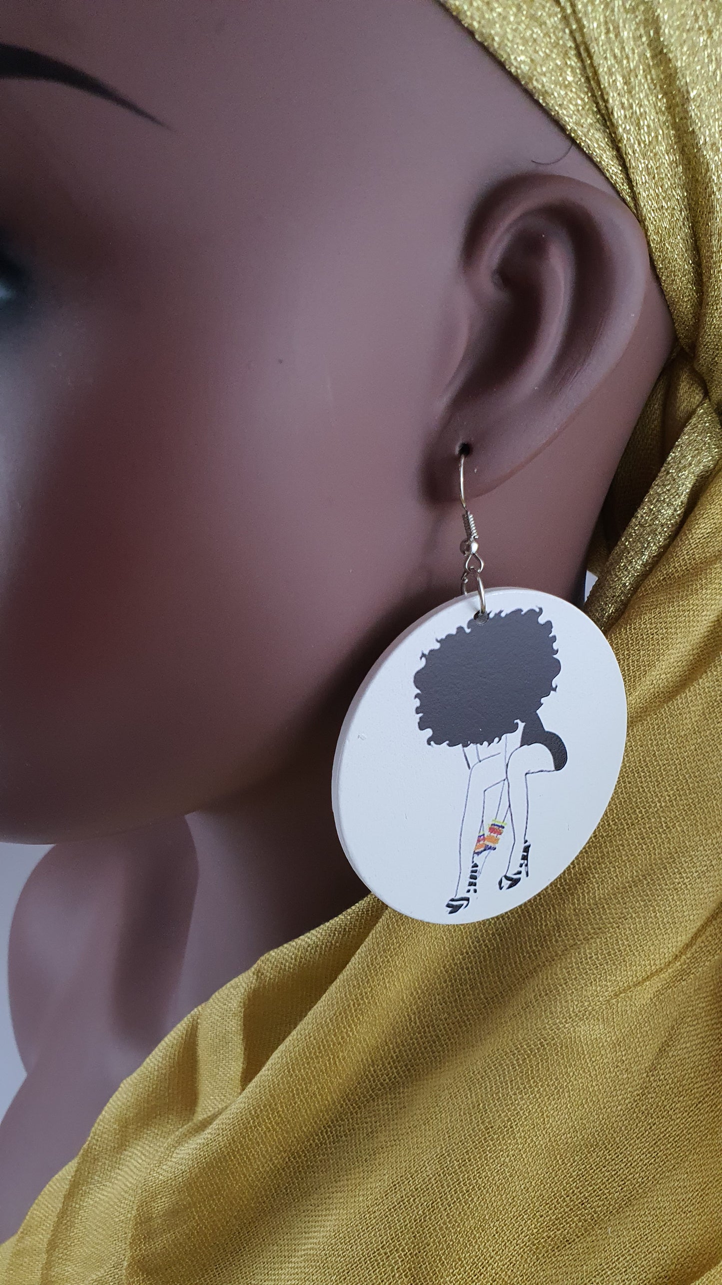 African Earrings, DIVA Earrings, Ethnic Earrings, Afrocentric Earrings, Statement Earrings, Gift for Girlfriend, Wooden African Earrings