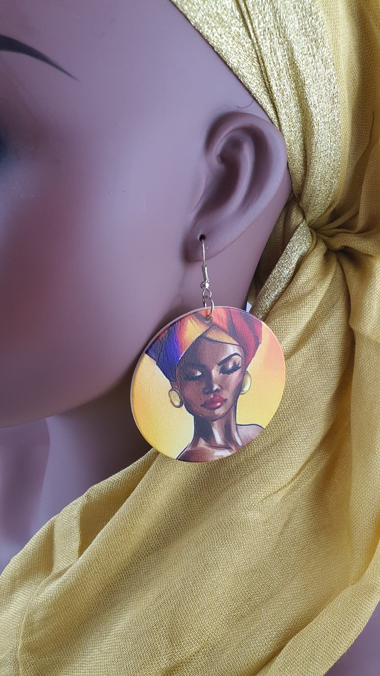 African Earrings, DIVA Earrings, Ethnic Earrings, Afrocentric Earrings, Statement Earrings, Gift for Girlfriend, Wooden African Earrings