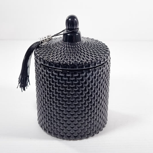 LARGE BLACK GEO Candle