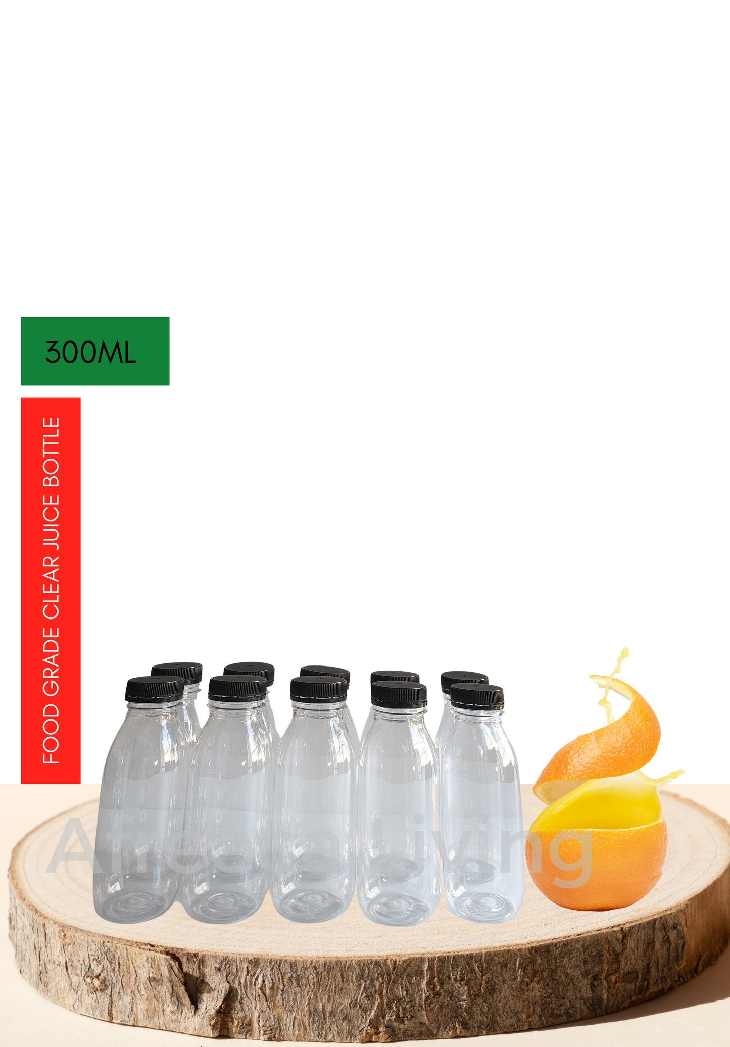 Empty Clear Plastic Juice Bottles Food Grade Drinking Reusable Pet Bottle Recyclable Drink Bulk Containers Leak-Proof Lids for Juice, Water, Milk & Beverages / Black Lid - Pack of 10 X 300ml  
By Packware in Kitchen & Dining